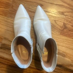 Half inch pointed toe white J Crew Booties